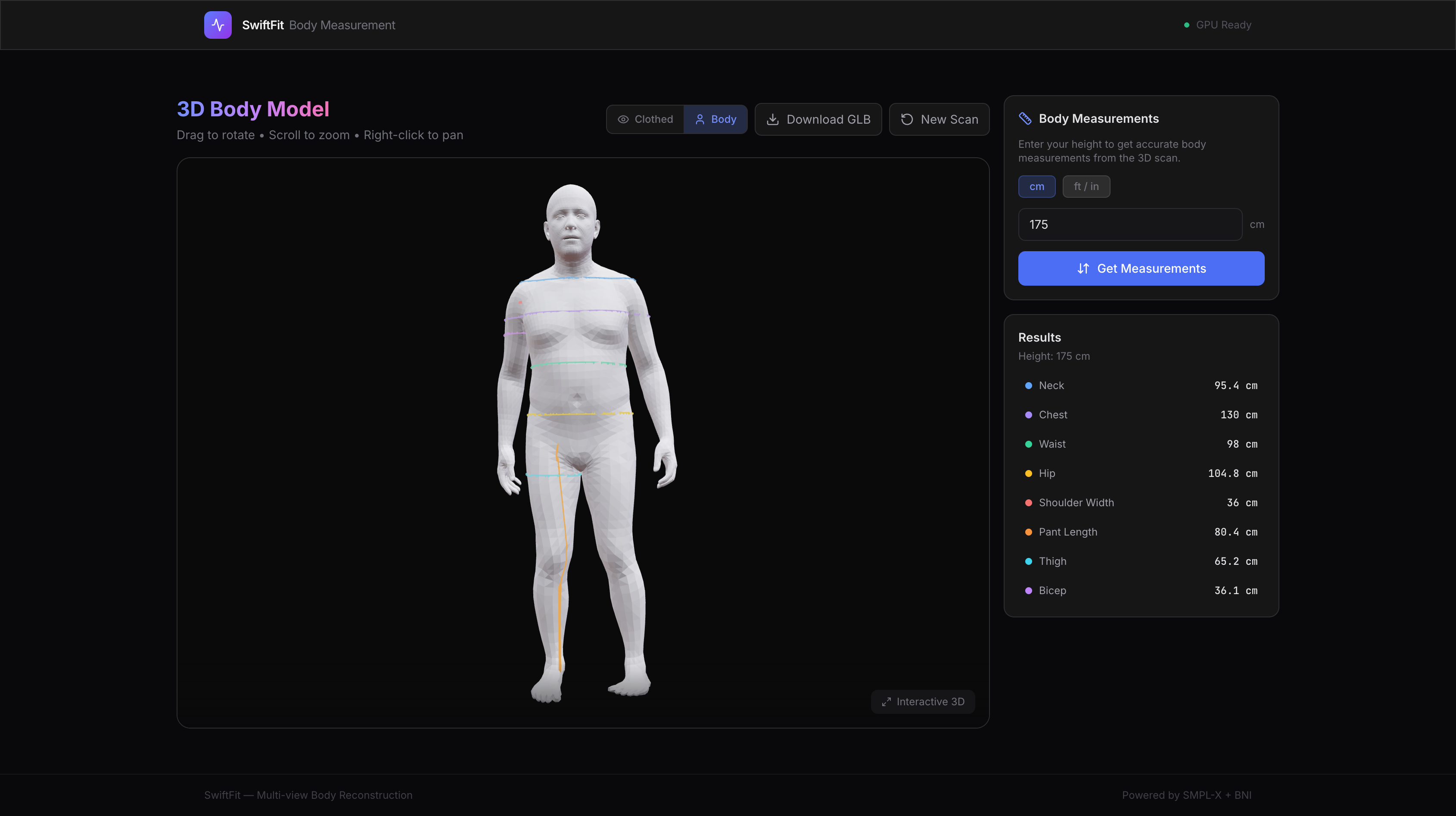 SwiftFit - size recommendation