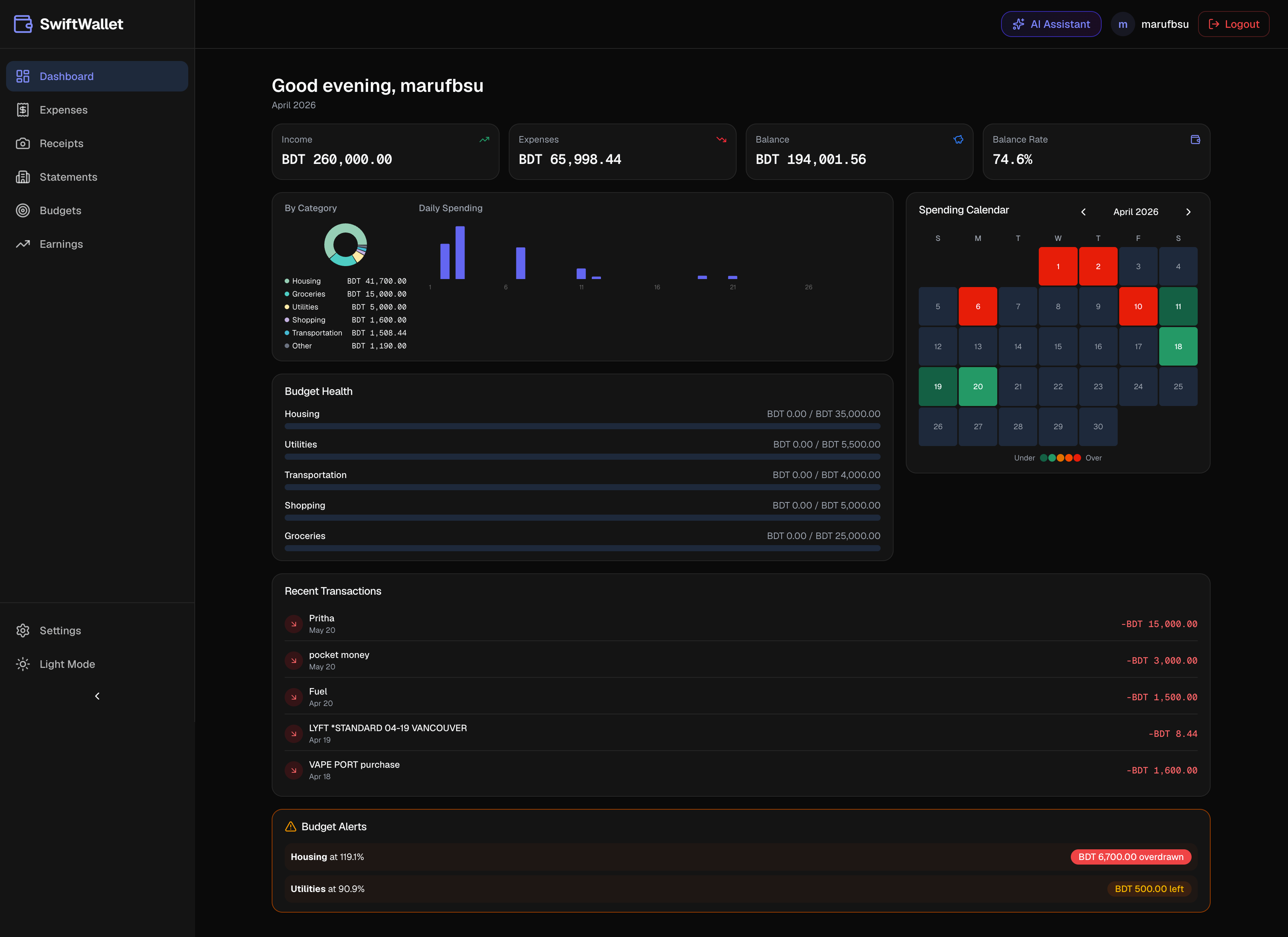 SwiftWallet - receipt intelligence
